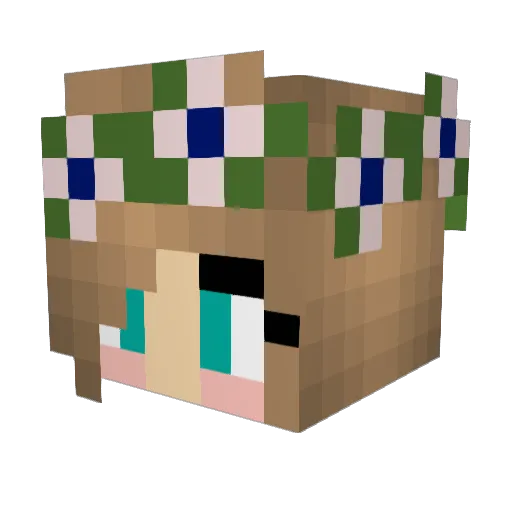 LeafShard Minecraft avatar head, 3D render