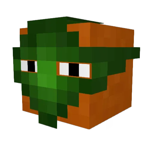 LeafWarrior Minecraft avatar head, 3D render