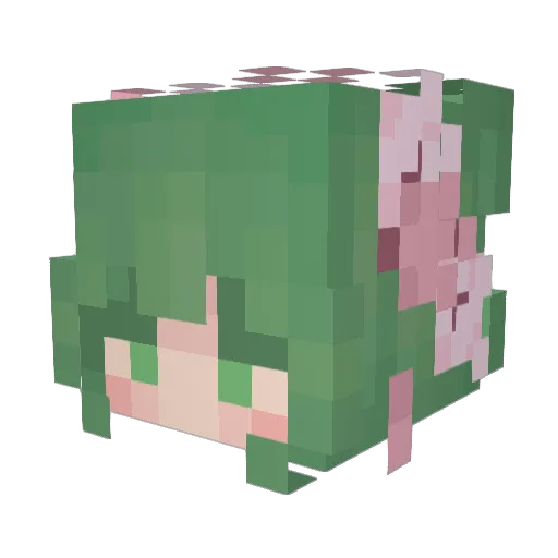 Leafara Minecraft avatar head, 3D render
