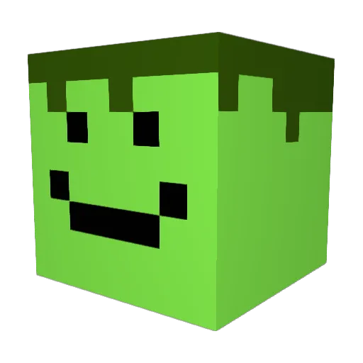 Leafgreencap Minecraft avatar head, 3D render