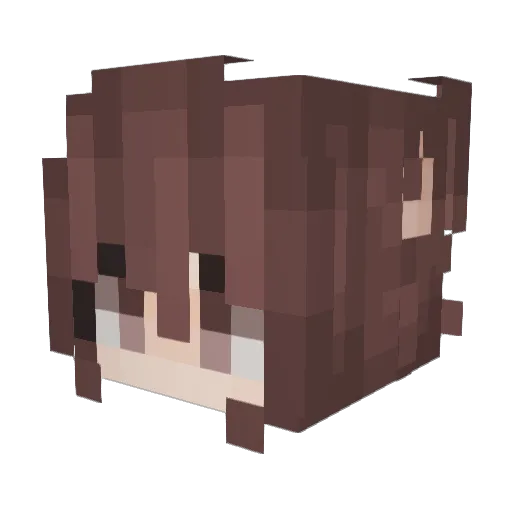 Leafina Minecraft avatar head, 3D render