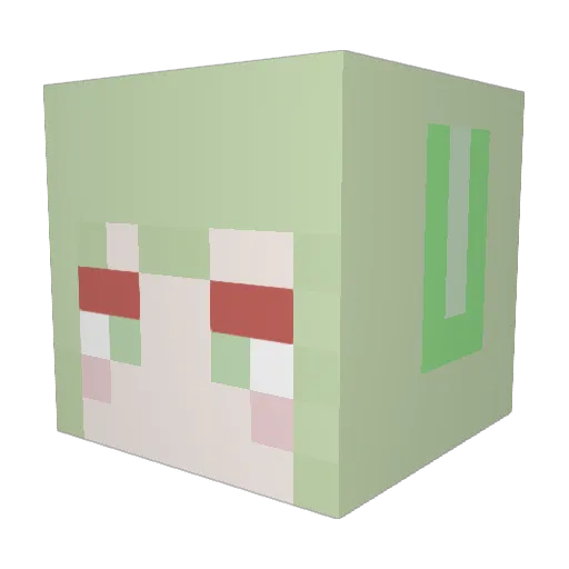 Leafions Minecraft avatar head, 3D render