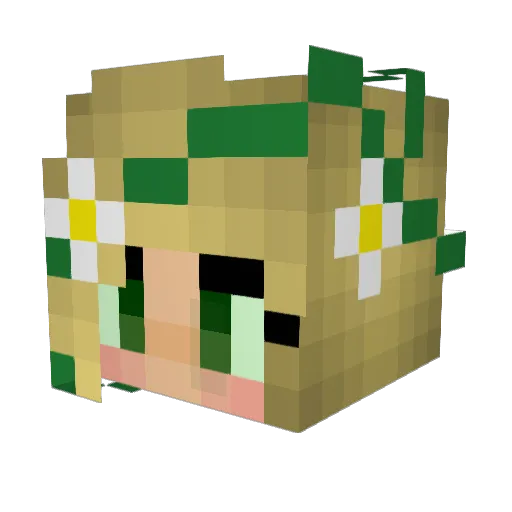Leaflady7 Minecraft avatar head, 3D render