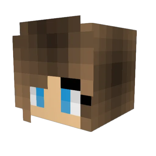 Leafma Minecraft avatar head, 3D render