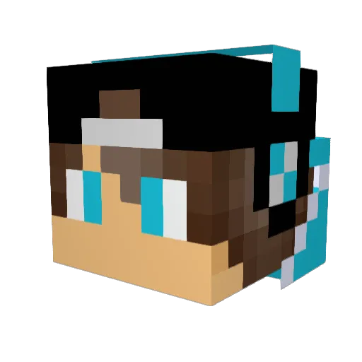 LeafyHere Minecraft avatar head, 3D render