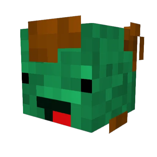 Leafyes Minecraft avatar head, 3D render