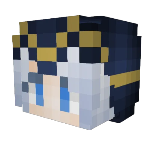 Leaguerin Minecraft avatar head, 3D render