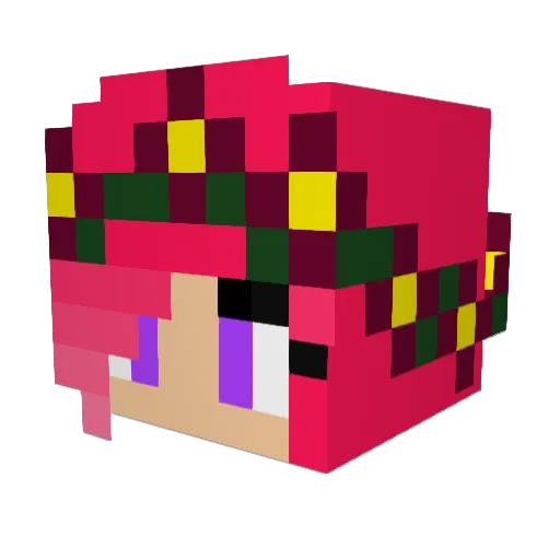 Leah221 Minecraft avatar head, 3D render