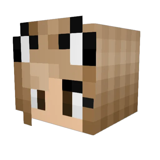 Leah_6 Minecraft avatar head, 3D render
