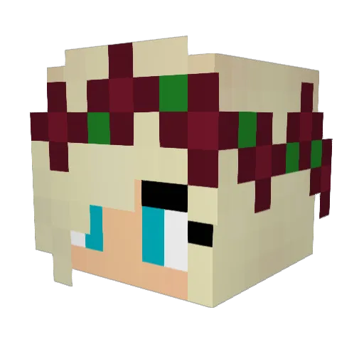 Leah_Incredible Minecraft avatar head, 3D render