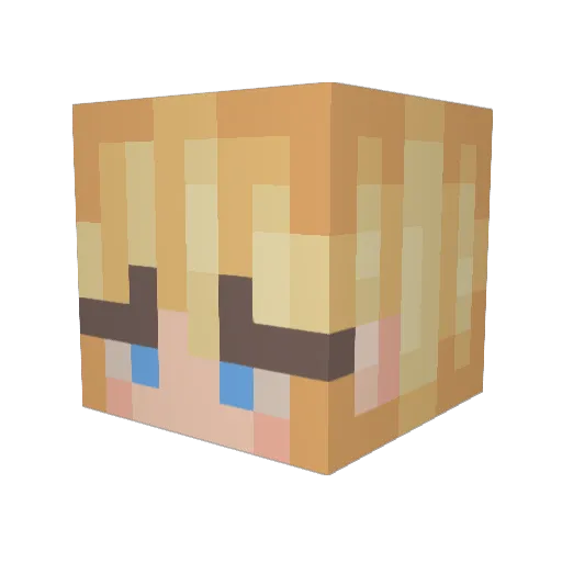 Leah_TV Minecraft avatar head, 3D render