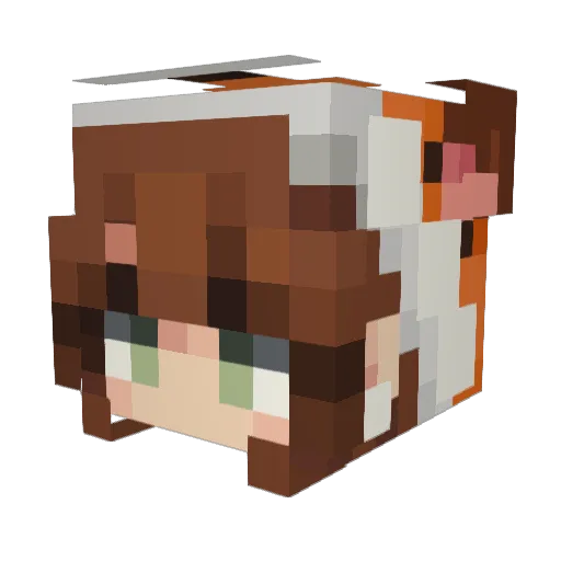Leah_the_fox Minecraft avatar head, 3D render