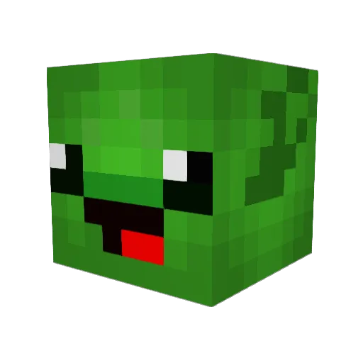 Leaking_ Minecraft avatar head, 3D render