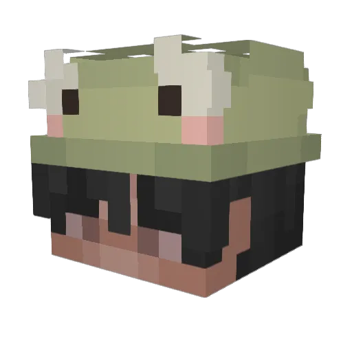 LeakyPoo Minecraft avatar head, 3D render