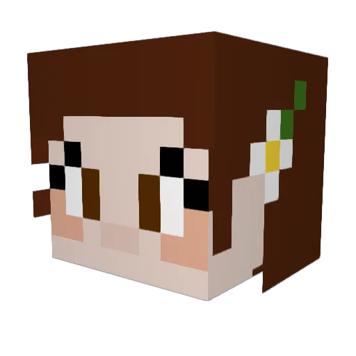 Lealealla Minecraft avatar head, 3D render
