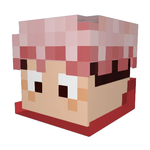 Leanchemy Minecraft avatar head, 3D render