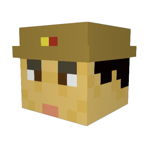 Leaning2 Minecraft avatar head, 3D render