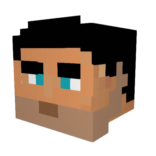 LeapLegend Minecraft avatar head, 3D render