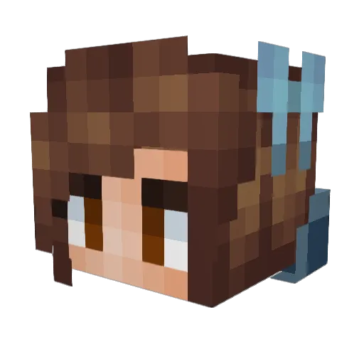 Leaplayergirl Minecraft avatar head, 3D render