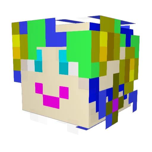LearnFun Minecraft avatar head, 3D render
