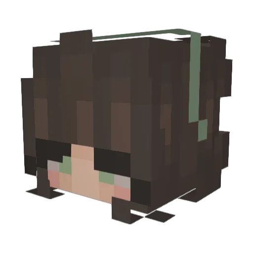 Learue Minecraft avatar head, 3D render