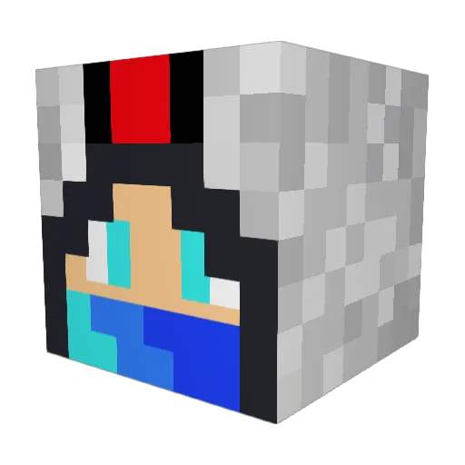LeathelWeapon Minecraft avatar head, 3D render