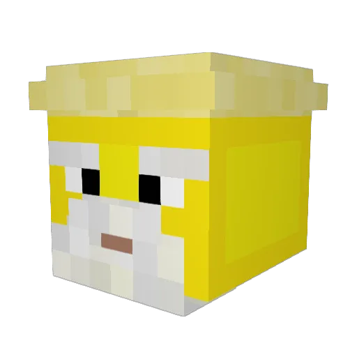 Leathern Minecraft avatar head, 3D render