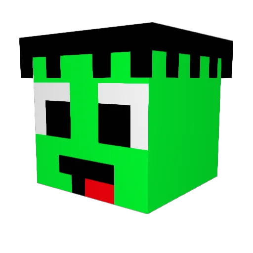 Lebbbbbbbb Minecraft avatar head, 3D render