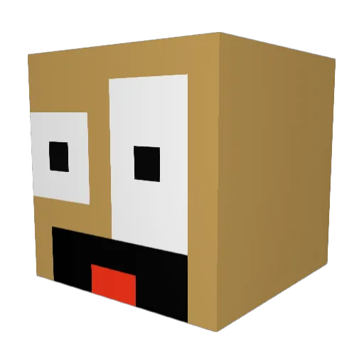 Lebbhaft Minecraft avatar head, 3D render