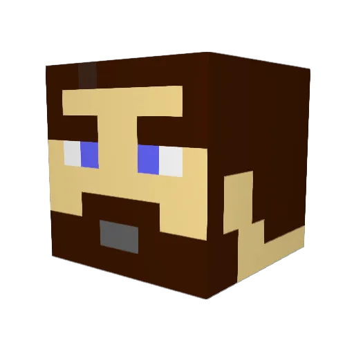 Lebirty Minecraft avatar head, 3D render