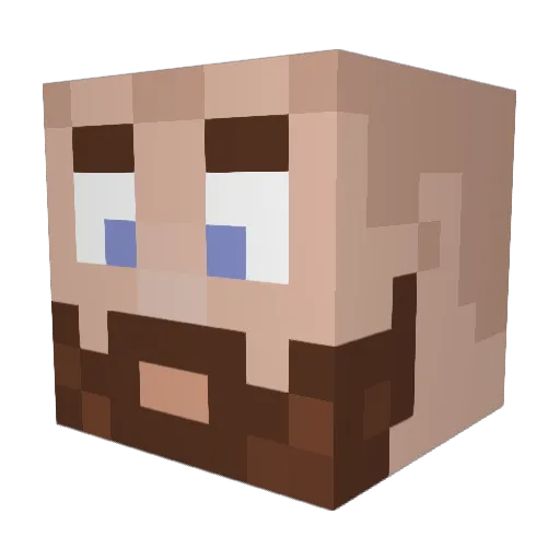 Lebulb Minecraft avatar head, 3D render