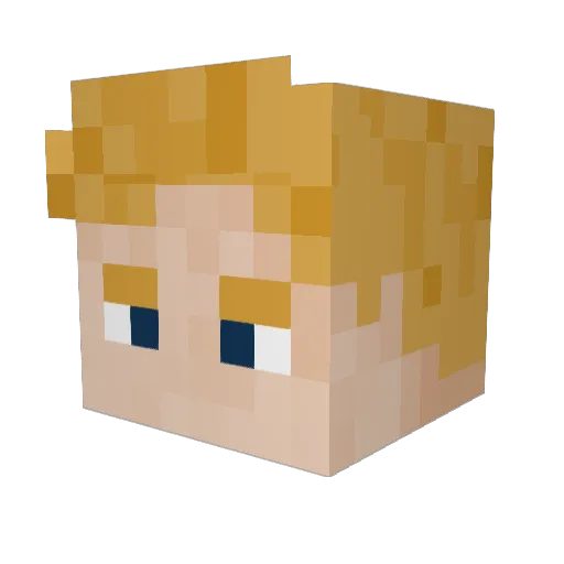 Lecasly_ Minecraft avatar head, 3D render
