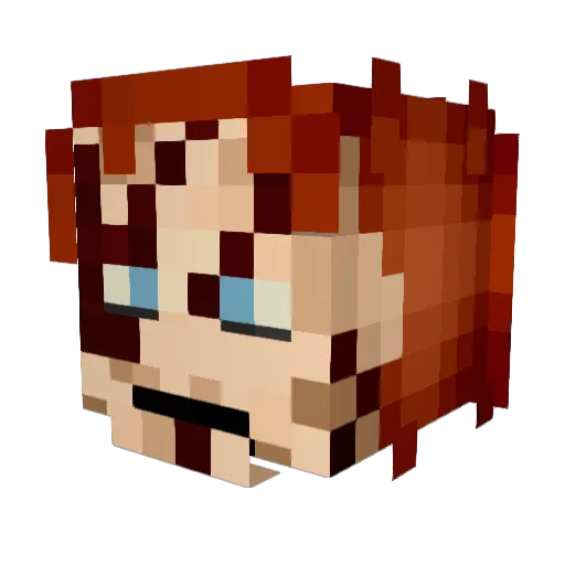 Lechukky Minecraft avatar head, 3D render