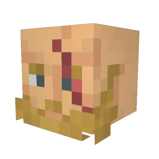 Leckman Minecraft avatar head, 3D render