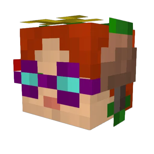 Lectum_ Minecraft avatar head, 3D render