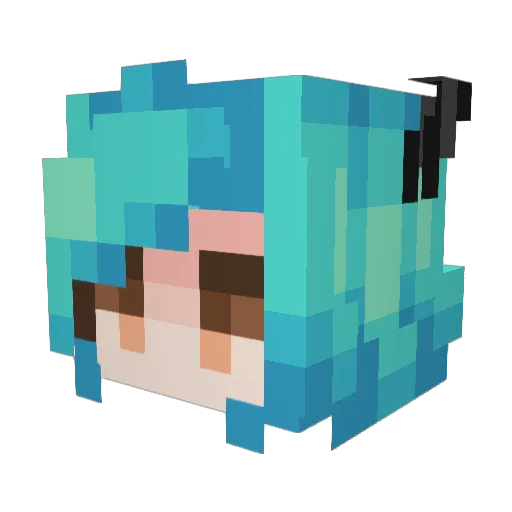 Leda123 Minecraft avatar head, 3D render