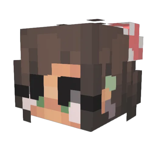 Ledia08 Minecraft avatar head, 3D render