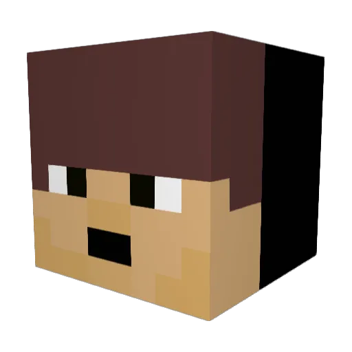 Ledning Minecraft avatar head, 3D render
