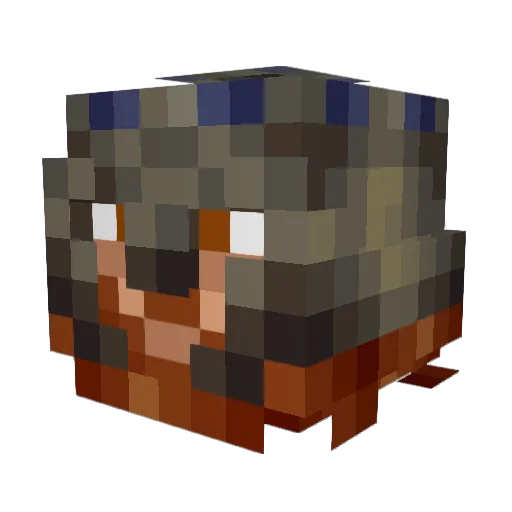 Ledris Minecraft avatar head, 3D render