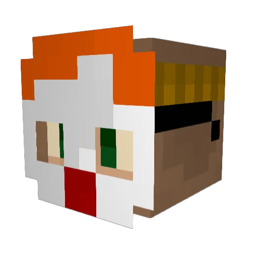 Leduxe Minecraft avatar head, 3D render
