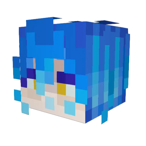 LedyWoof Minecraft avatar head, 3D render