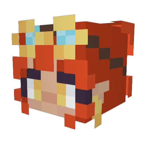 LeeAlien Minecraft avatar head, 3D render