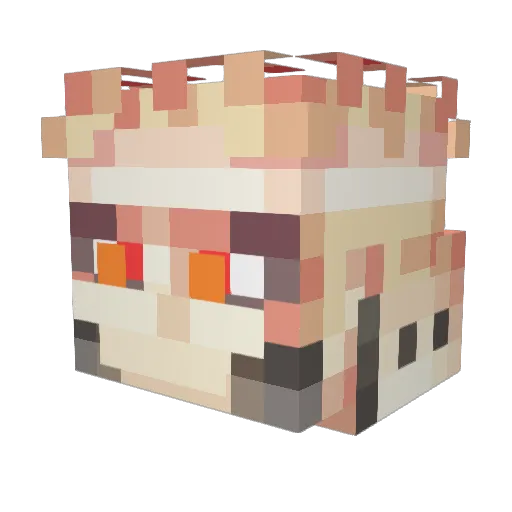 LeeCrom Minecraft avatar head, 3D render