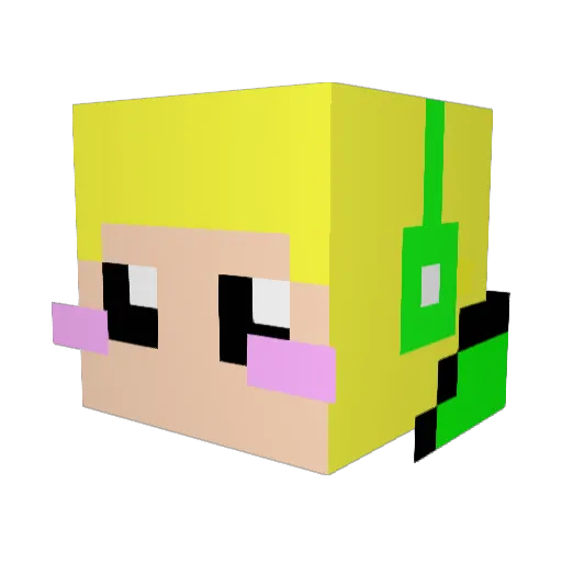 LeeSJ_ Minecraft avatar head, 3D render