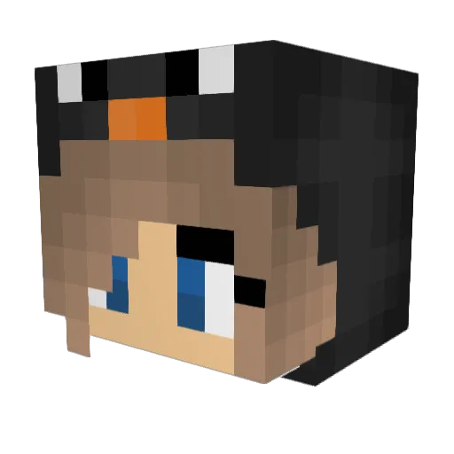 Leea Minecraft avatar head, 3D render