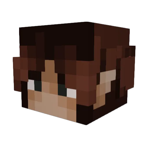 Leecked Minecraft avatar head, 3D render