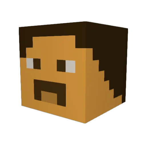 Leeelaa Minecraft avatar head, 3D render