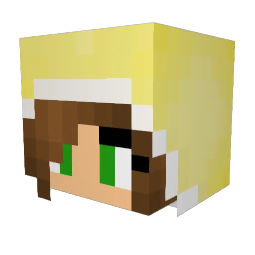 LeelaC Minecraft avatar head, 3D render