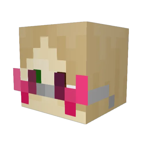 LeelaPaws Minecraft avatar head, 3D render
