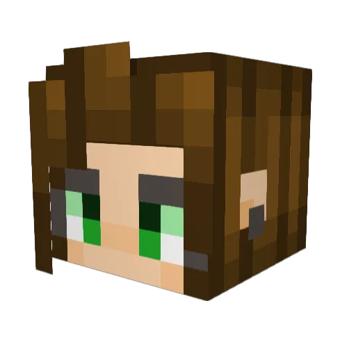 Leelakeh Minecraft avatar head, 3D render